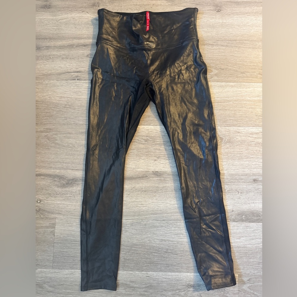 SPANX Black Faux Leather Leggings